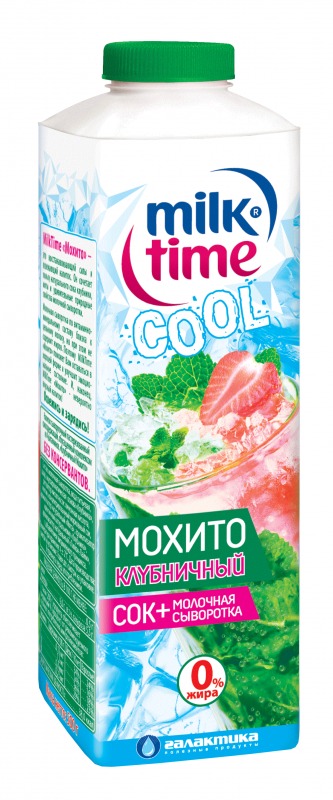 Напиток сывороточный с соком Мохито Клубника MilkTime Cool