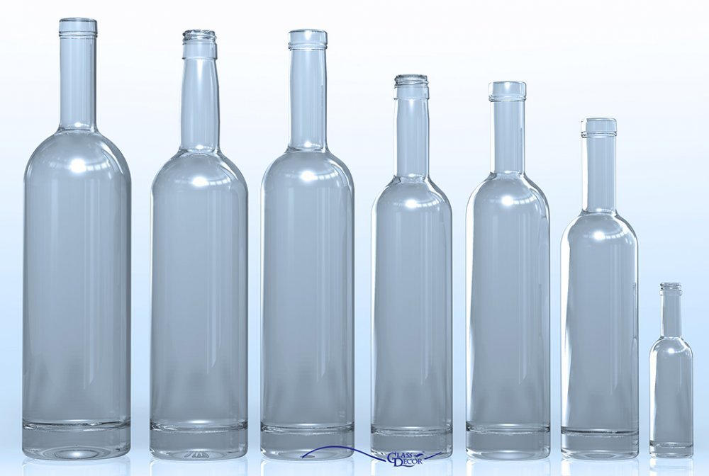 Бутылки бесцветного стекла