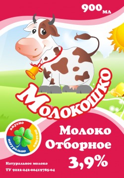 Молоко «Молокошко», отборное 3,9% ж