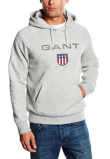 Свитшот Gant однотонный с логотипом, цвет серый