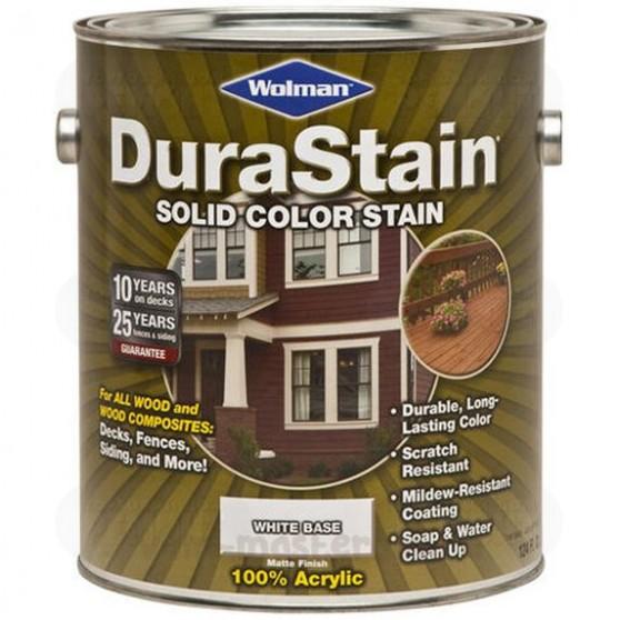 Наружные защитные покрытия WOLMAN DuraStain Solid Color Stain Кроющая защитная пропитка, усил