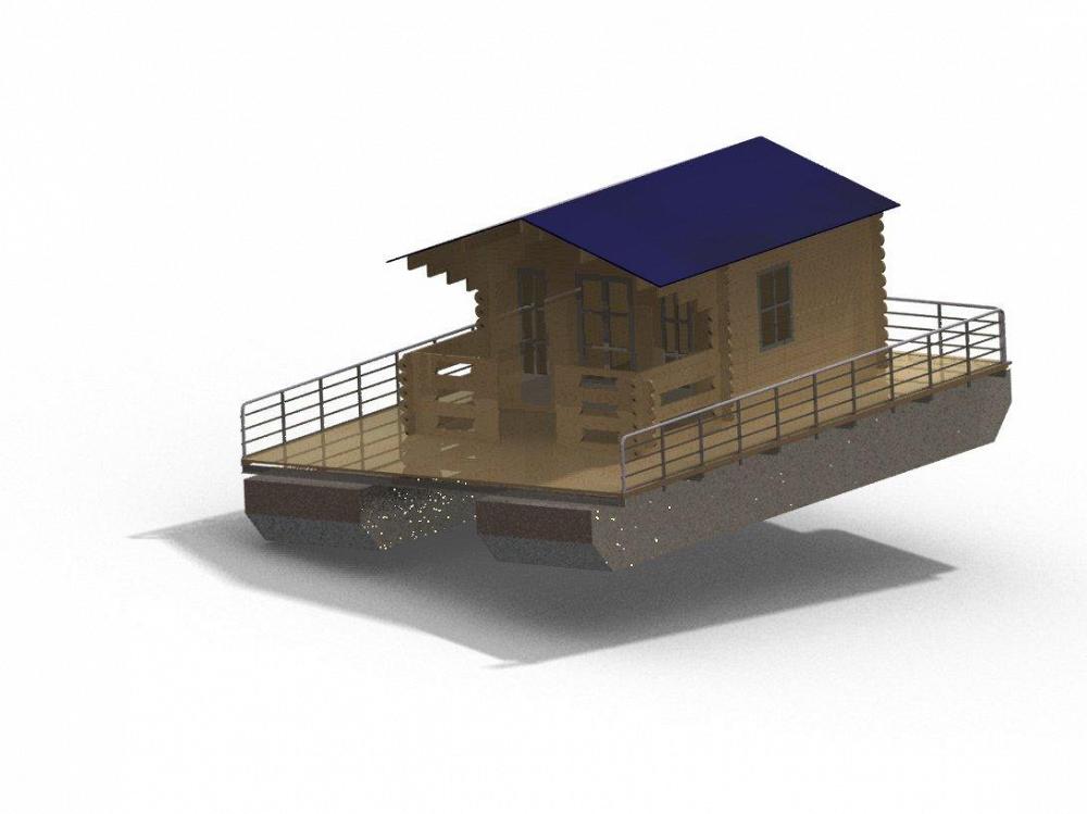 Плавучая дача 98 кв.м. на понтонах. Изготавливаем металлические понтоны для плавучих дач. Срок изгот