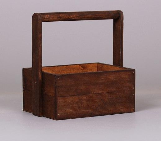 Малый деревянный сплошной тонированный ящик 200*150*100