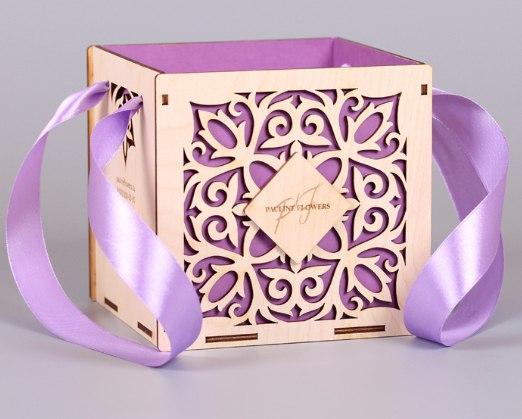 Коробка для цветов из фанеры Мадера, рисунок 