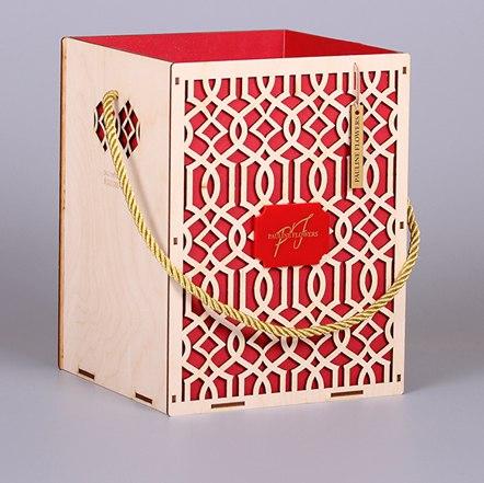 Коробка для цветов из фанеры Мадера, рисунок Веринисаж