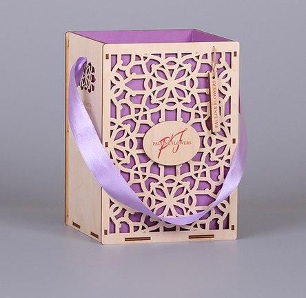 Коробка для цветов из фанеры Мадера, рисунок Флора