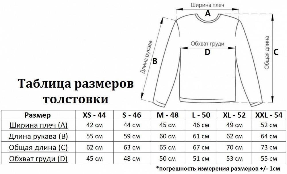 Размеры кофта