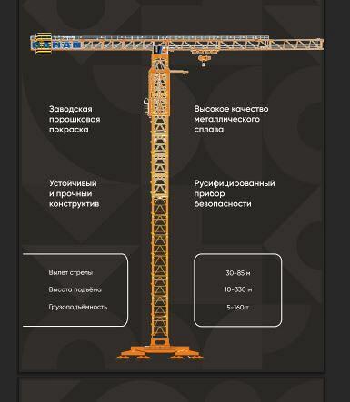Башенный кран для объектов капитального строительства