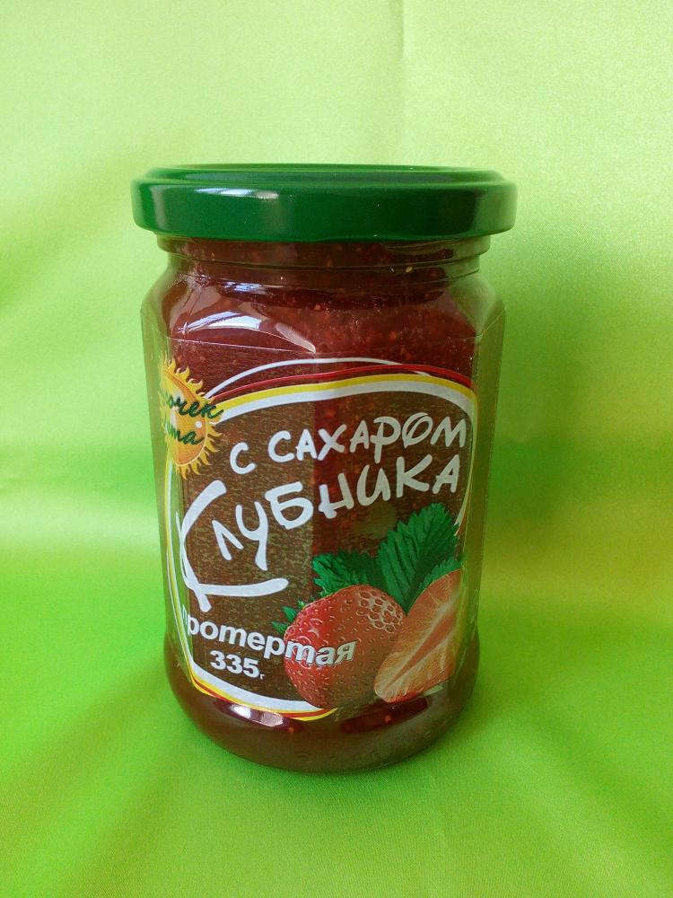 Клубника, протертая с сахаром