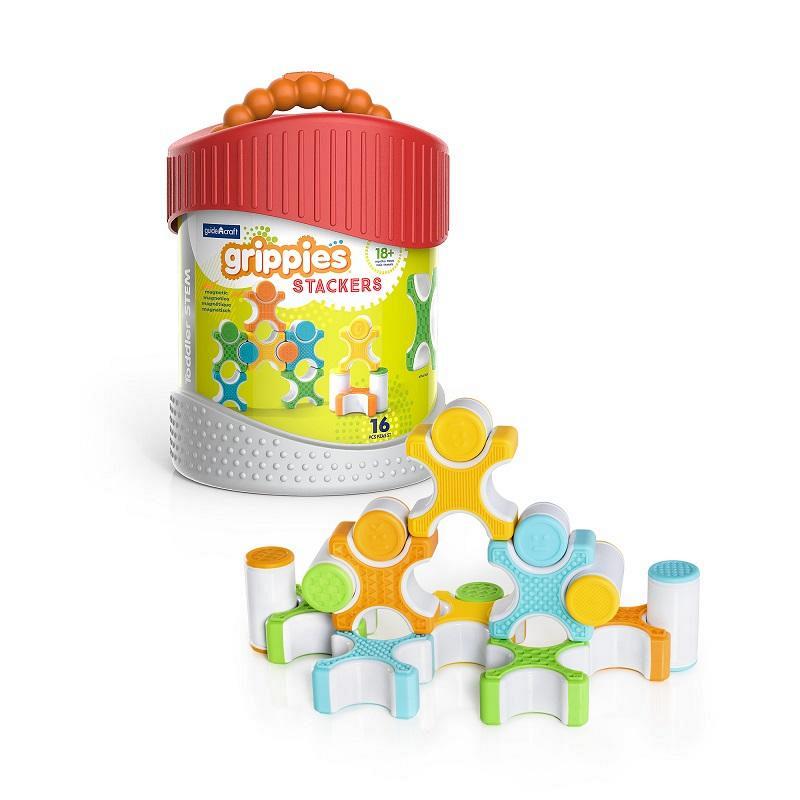 Guidecraft. Конструктор магнитный для малышей Better Builders® Grippies Stackers 16 деталей. G8313