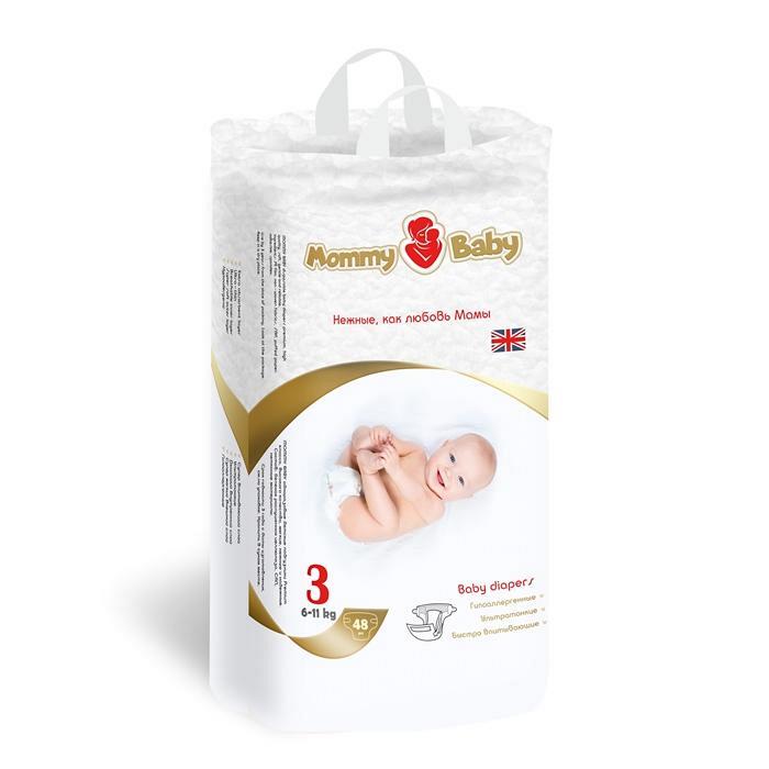 Подгузники детские одноразовые Mommy Baby (размер 3), 6-11 кг, 48 шт.