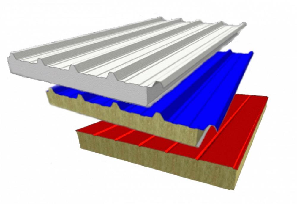 Кровельные сэндвич-панели с минераловатной и полистирольной плитой