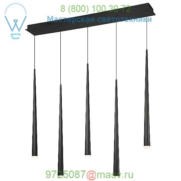 Cascade Etched Glass Linear Suspension Light PD-41803L-BK Modern Forms, светильник
