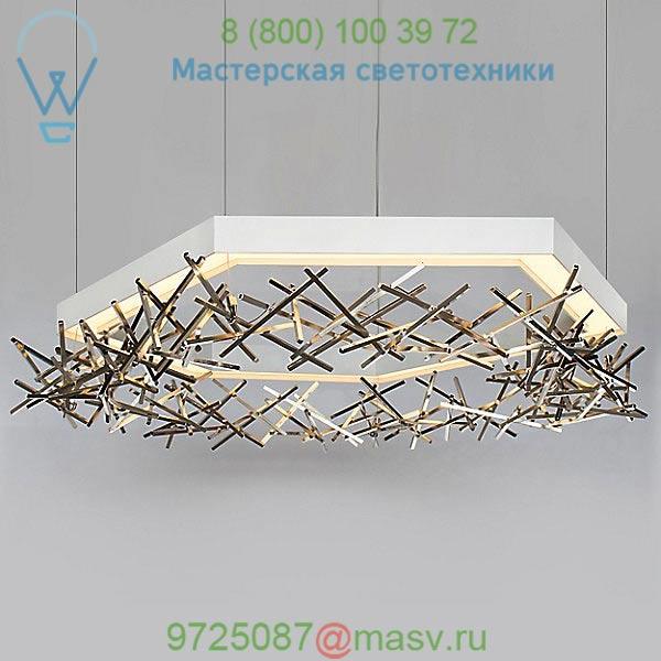 Ridgely Studio Hex Criss Cross LED Chandelier CC-HE-CH-114ABP, светильник