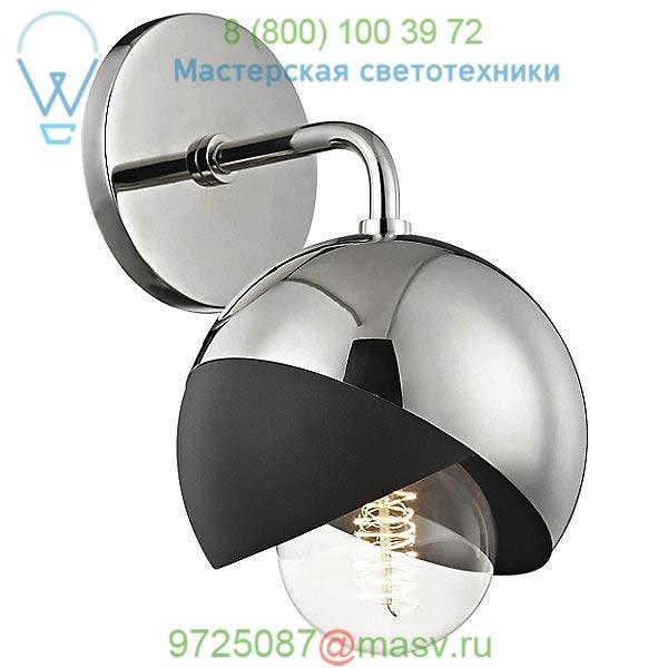 Emma Wall Sconce Mitzi - Hudson Valley Lighting H168101-AGB/BK, настенный светильник