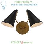 Visual Comfort Clemente Double Wall Sconce ARN 2059HAB-BLK, настенный светильник бра