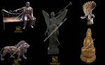 Cast bronze sculptures