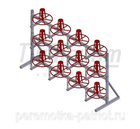 Стеллаж для хранения и размотки бухт кабеля СБ 12-0,5-30э