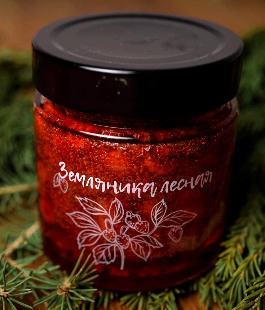 Земляника лесная в сахарном сиропе / ДАРЫ-ЮГРЫ-ХМАО / 200 гр