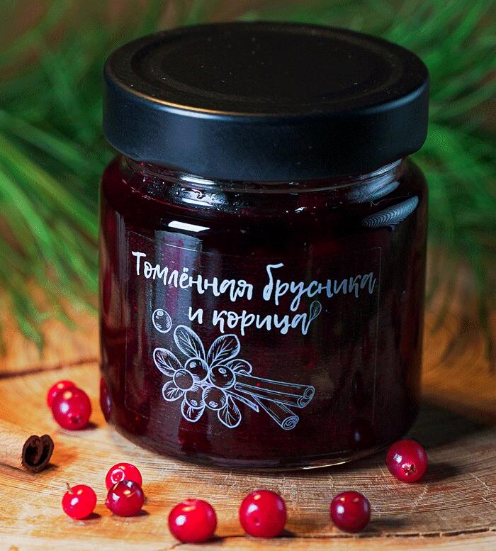 Джем - томленная брусника и корица / ДАРЫ-ЮГРЫ-ХМАО / 200 гр