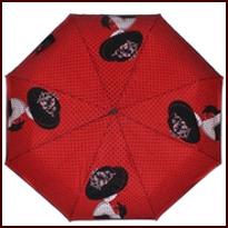 Зонт Flioraj красный с черной вуалью