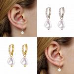 S925 sterling silver baroque pearl earrings with gold plating - Раздел: Галантерея, бижутерия, ювелирные изделия