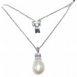 S925 sterling silver necklace women's pearl collarbone chain