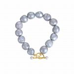 S925 sterling silver special-shaped pearl beaded bracelet