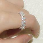 S925 Sterling Silver Ring Diamond Pearl Water Wave Ring - Раздел: Галантерея, бижутерия, ювелирные изделия