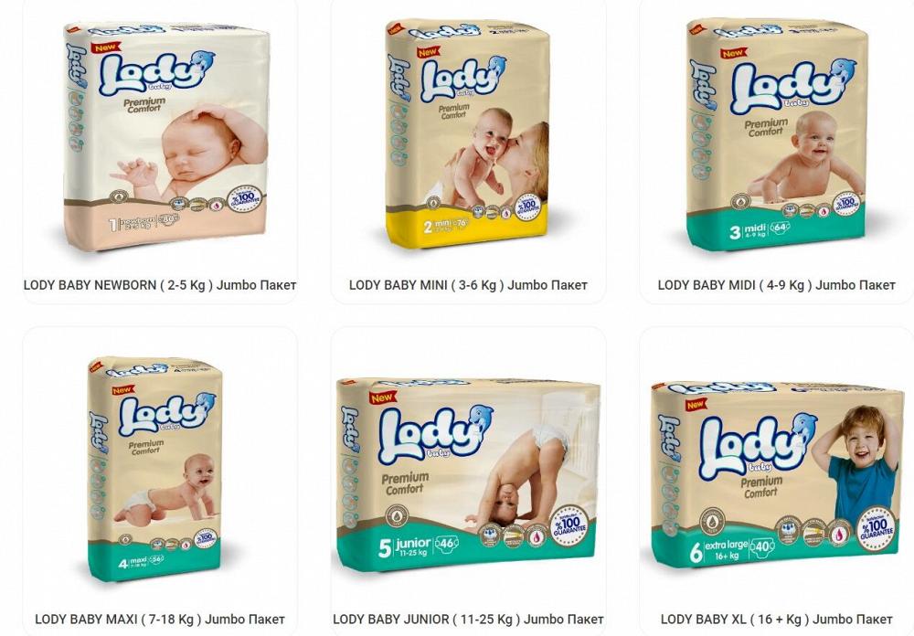 Подгузники для детей LODY BABY LODY BABY NEWBORN Jumbo Пакет