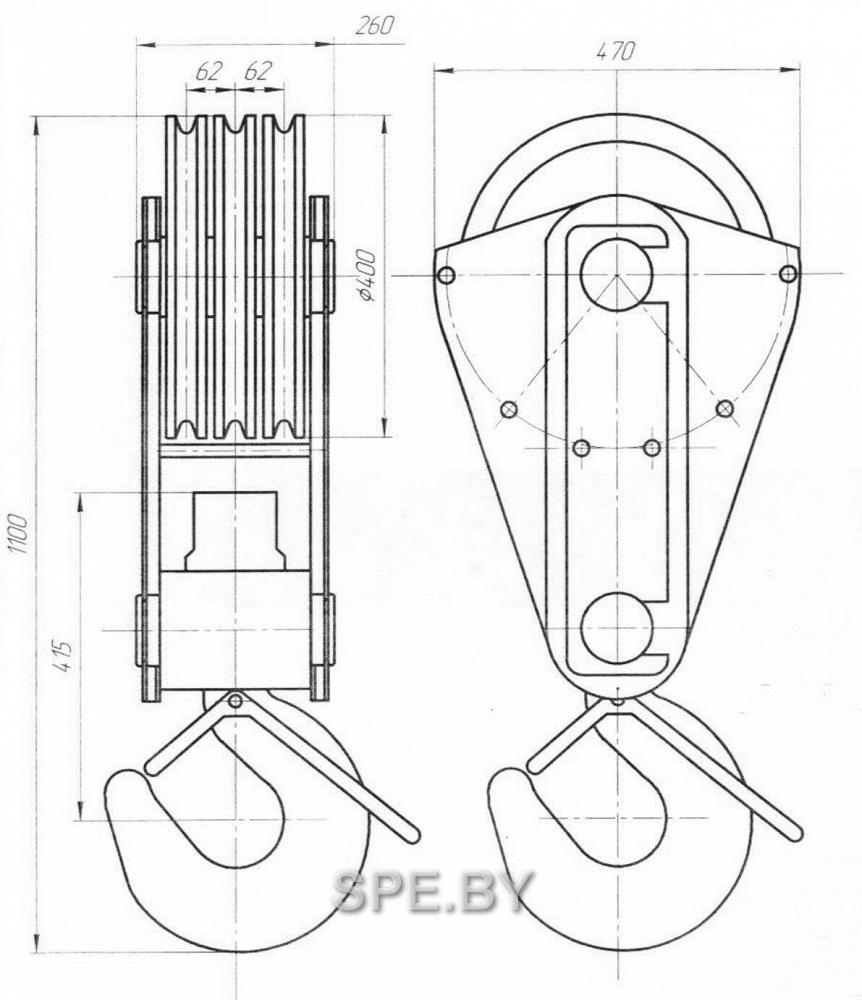 Крюковая подвеска ПК-12,5-17А-3-400-16,5 в Минске