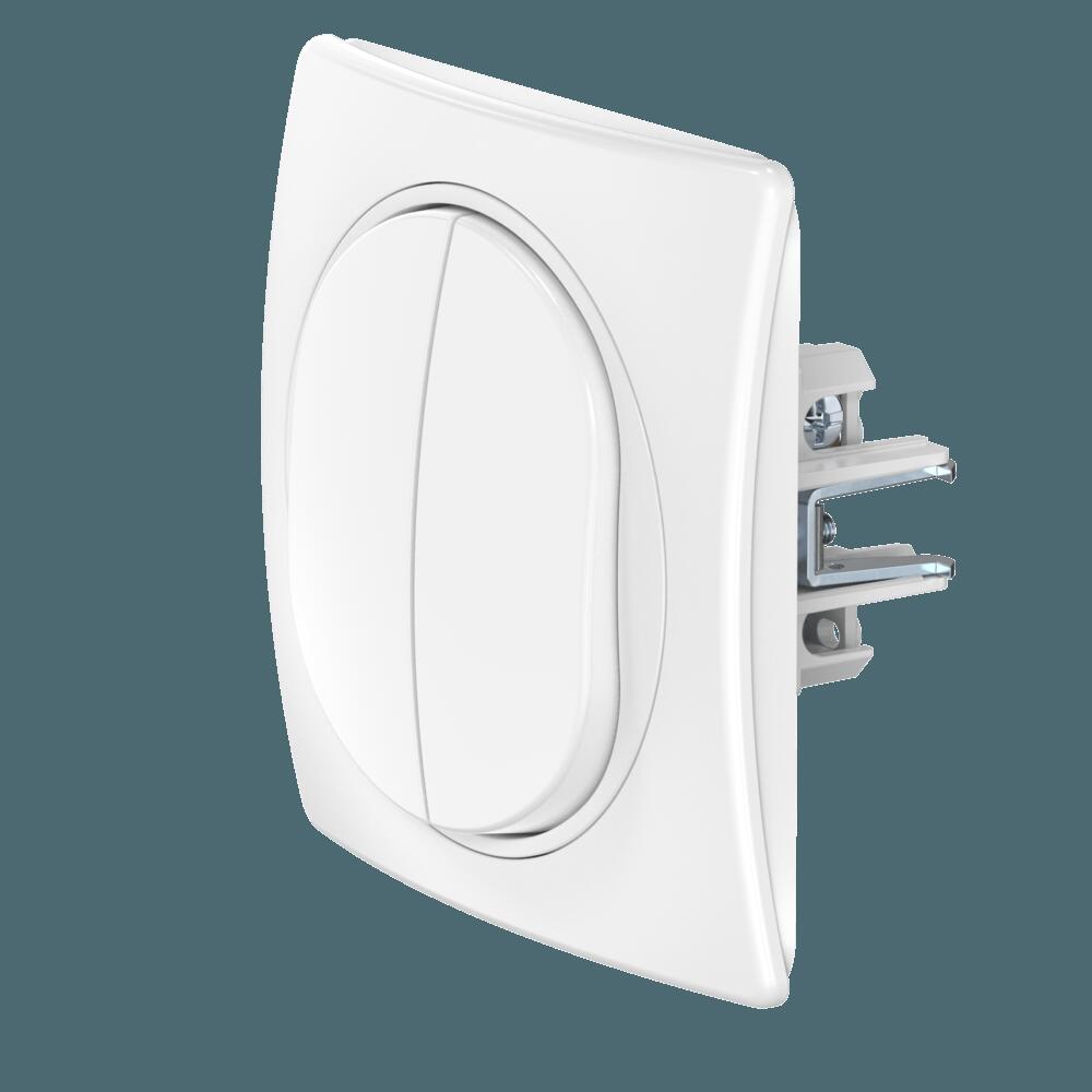 Выключатель скрытой установки CADUCEUS ALING EON, двухклавишный, проходной, 10АХ, 250В~