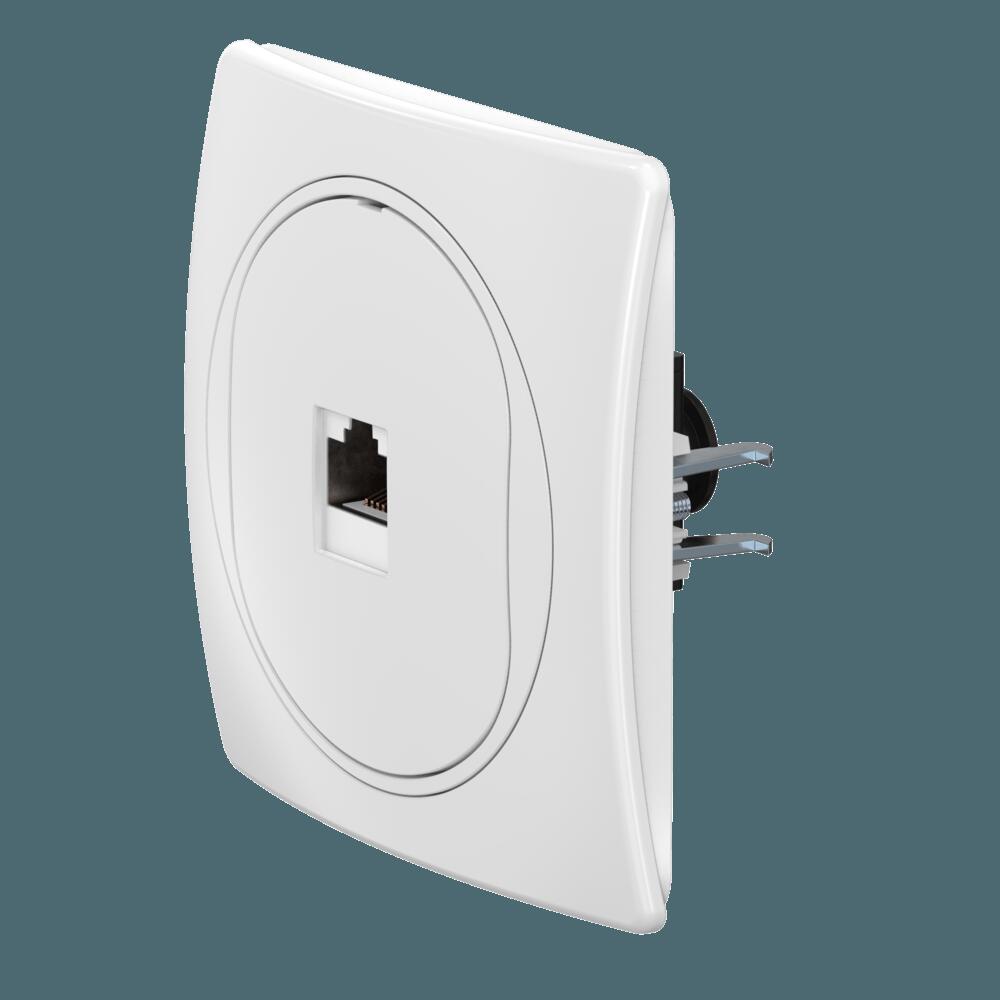 Розетка скрытой установки компьютерная CADUCEUS ALING EON с модулем Keystone RJ45 8P8C, cat.6A, UTP