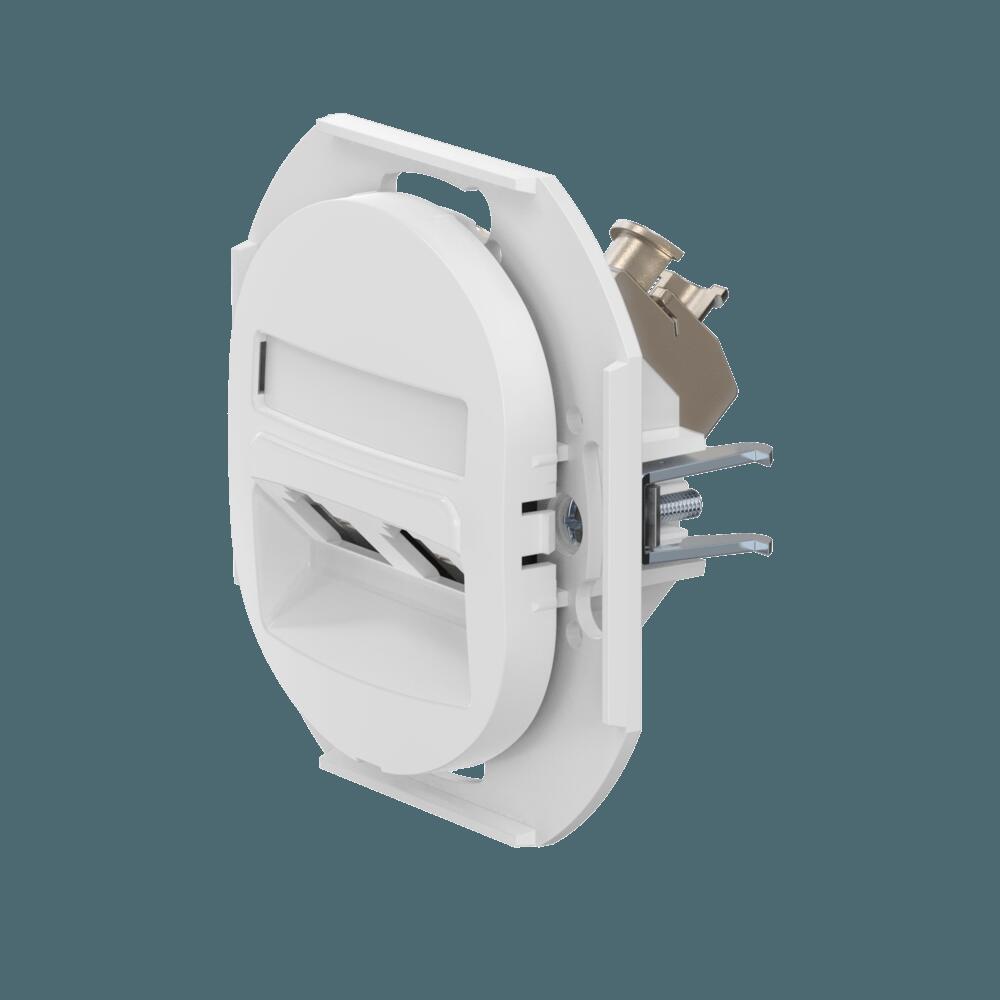 Встраиваемая двойная компьютерная розетка CADUCEUS ALING EON с модулями Keystone RJ45 8P8C cat.5e FT