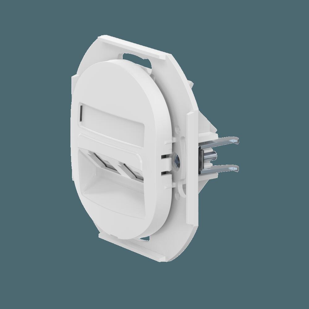 Механизм встраиваемой двойной телефонной розетки CADUCEUS ALING EON с модулями Keystone 2хRJ12 6P4C