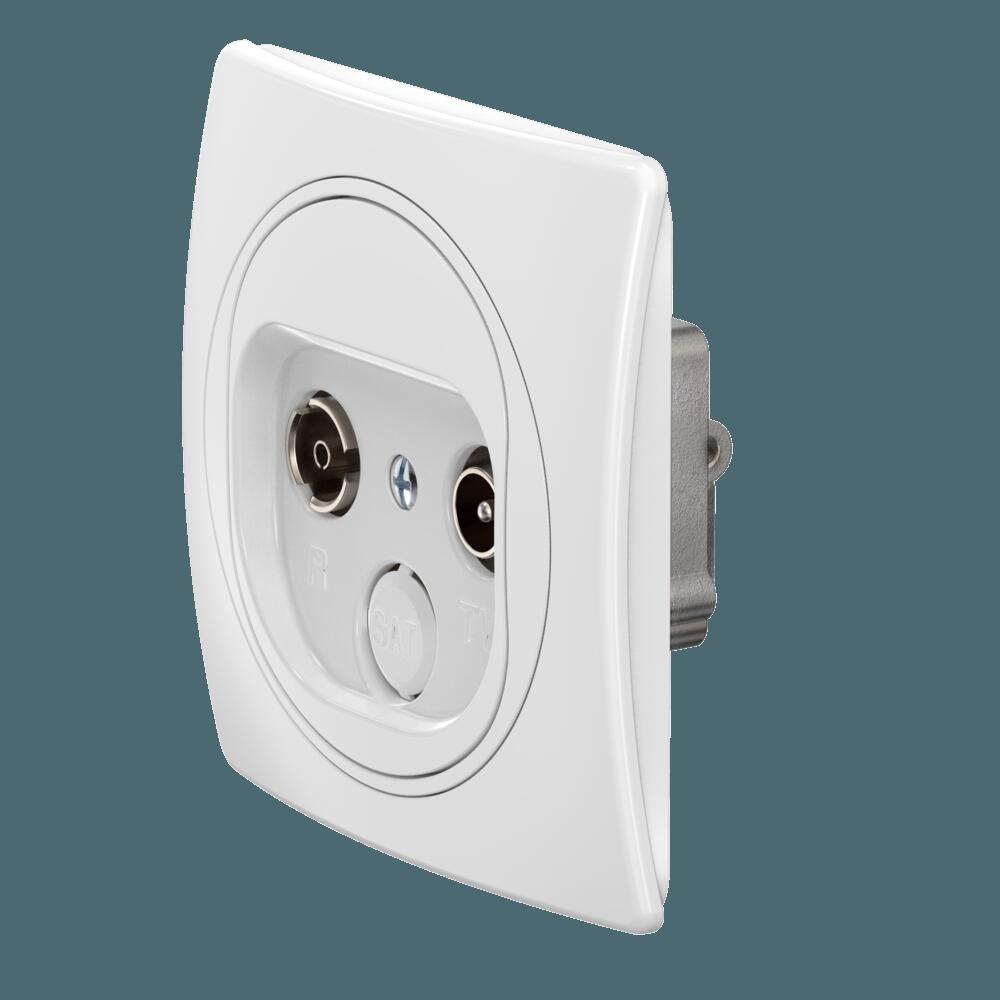 Встраиваемая проходная антенная розетка TV/FM CADUCEUS ALING EON