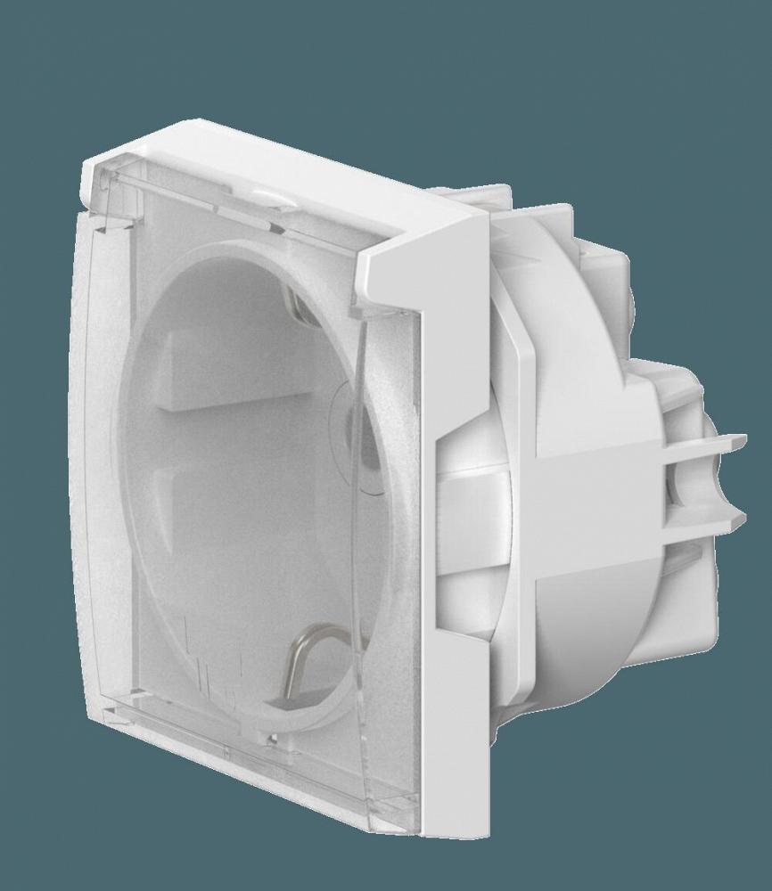 Розетка CADUCEUS ALING MODE электрическая, модульная с крышкой, для скрытой проводки, механизм, 16А,