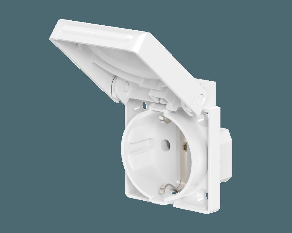 Розетка CADUCEUS ALING электрическая панельная, с крышкой, 16А, 250 В~