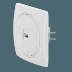 Розетка скрытой установки CADUCEUS ALING EON с модулем Keystone USB 2.0 тип A-A