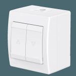 Выключатель двухклавишный CADUCEUS ALING POWER для открытой проводки, для жалюзи, 16А, 250В~
