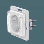 Механизм розетки скрытой установки CADUCEUS ALING PRESTIGE с заземлением, без шторок, с крышкой с пл