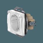 Розетка скрытой установки CADUCEUS ALING PRESTIGE, с заземлением, без шторок, с крышкой, с керамичес