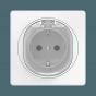 Встраиваемая розетка CADUCEUS ALING EON с заземлением, без шторок, с крышкой, с пластиковым основани