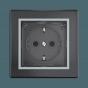 Розетка скрытой установки CADUCEUS ALING PRESTIGE, с заземлением, без шторок, с крышкой, с керамичес