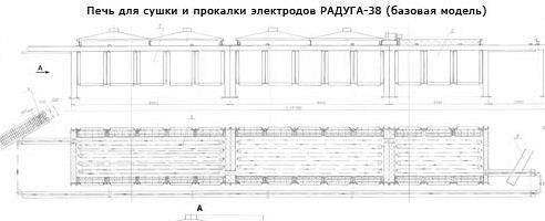 Печь для сушки и прокалки электродов Радуга-38.15.5