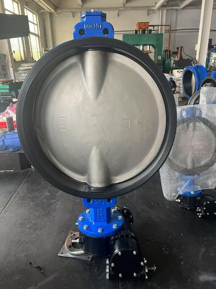 Затвор дисковый поворотный межфланцевый симметричный чугунный с редуктором Ру16 Ду800 Затвор дисковый поворотный межфланцевый симметричный чугунный с редуктором Ру16 Ду800