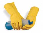 Прочные перчатки из 100% латекса для работы с кислотами, щелочами, растворителями и спиртами