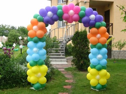 Арки из шаров с цветами