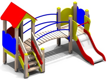Уличный спортивно-игровой комплекс Мостик для детей 3-6 лет