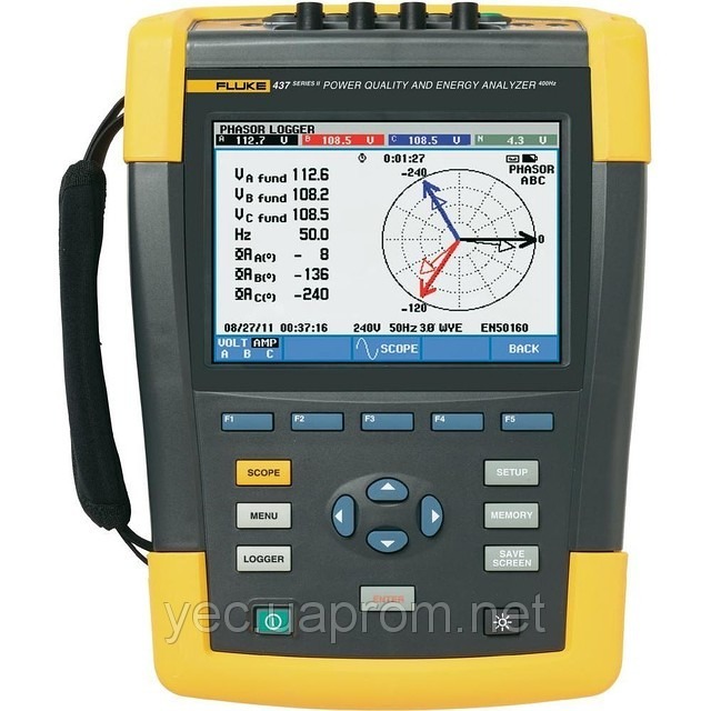 Анализатор качества электроэнергии Fluke 437 серии II 400 Гц Анализатор качества электроэнергии Fluke 437 серии II 400 Гц